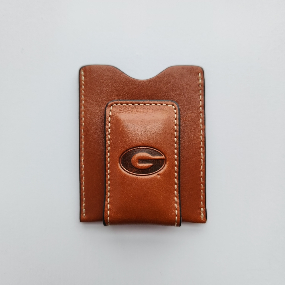 Legacy Brown Leather Money Clip Wallet Green Bay Packers / University Of Georgia